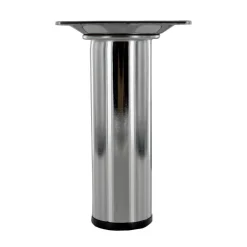 Pied rond M10 Ø30 mm acier chromé brillant H.100 mm