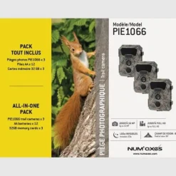 Best NUM'AXES Piège photographique PIE1066 (x3 + 12 piles + 3 cartes 32GB)