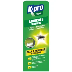 Hot K.PRO Pièges à mouches (2 pièges + 6 recharges)