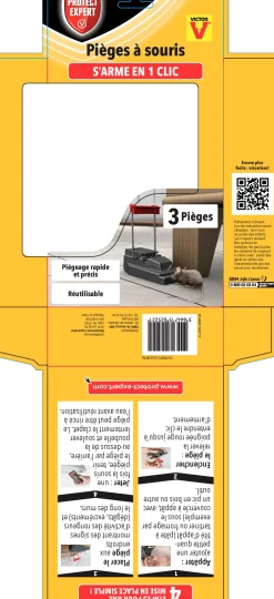 Hot PROTECT EXPERT Pièges à souris 3 tapettes plastiques