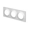 New SCHNEIDER Plaque de finition Odace Styl 3 postes aluminium 71mm