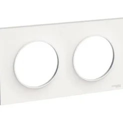 Sale SCHNEIDER Plaque de finition Odace Styl 2 postes blanche 71mm