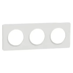 SCHNEIDER Plaque de finition Odace Touch 3 postes blanche 71mm