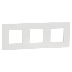 Outlet SCHNEIDER Plaque de finition Unica Déco blanche 3 postes