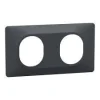Outlet SCHNEIDER Plaque 2 postes horizontal 71mm anthracite Ovalis