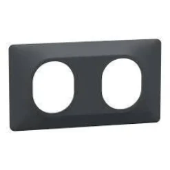 Outlet SCHNEIDER Plaque 2 postes horizontal 71mm anthracite Ovalis