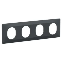 Outlet SCHNEIDER Plaque 4 postes Ovalis horizontal 71mm anthracite