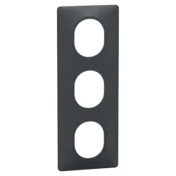 Sale SCHNEIDER Plaque 3 postes Ovalis verticale 71mm anthracite