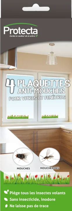 Outlet Plaquettes anti-mouches adhésives (x4)