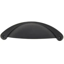 New Poignée coquille entraxe 64 mm en zamak noir mat x2