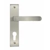 New Poignée de porte Onyxcylindre zamak nickelé Satiné 165mm