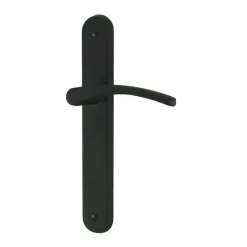 Discount Poignée de porte sur plaque cluses alu noir sans trou 195mm