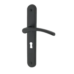 Discount Poignée de porte sur plaque cluses alu acier serrure 195mm
