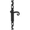 Hot Poignée de porte sur plaque coq fer noir sans trou 195mm