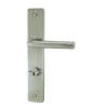 Clearance Poignée de porte sur plaque easy inox mat condamnation 195mm