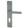 Discount Poignée de porte sur plaque easy inox mat cylindre 195mm