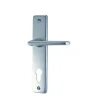 Sale Poignée de porte sur plaque gets alu argent cylindre 165mm