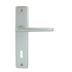 Discount Poignée de porte sur plaque gets alu argent serrure 165mm