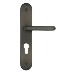 Outlet Poignée de porte sur plaque Jade alu gris cylindre 195mm
