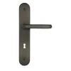 Best Poignée de porte sur plaque Jade alu gris serrure 195mm