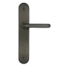 Clearance Poignée de porte sur plaque Jade alu gris Sans Trou 195mm