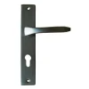 Discount Poignée de porte sur plaque Lunel Alu gris cylindre 195mm