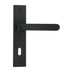 Outlet Poignée de porte sur plaque Onyx pêne dormant zamak 165mm