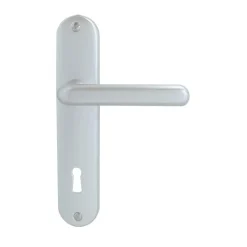 Discount Poignée de porte sur plaque tignes alu argent serrure 165mm