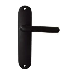Poignée de porte sur plaque Tignes alu noir sans trou 165mm