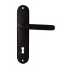 Discount Poignée de porte sur plaque Tignes alu noir serrure 165mm