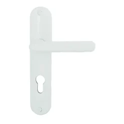 Sale Poignée de porte sur plaque tignes alu acier cylindre 165mm
