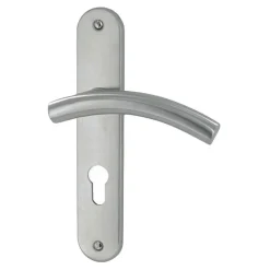 Outlet Poignée de porte sur plaque tuba inox cylindre 195mm