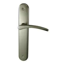 Sale Poignée de porte sur plaque Valloire alu sans trou 195mm