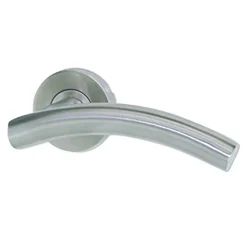 Poignée de porte sur rosace tuba inox mat
