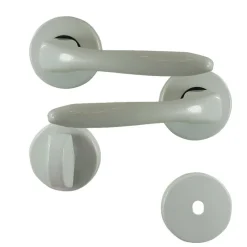 Clearance Poignée de porte sur rosace vars alu blanc condamn/déconda