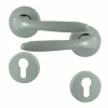 New Poignée de porte sur rosace vars alu blanc cylindre