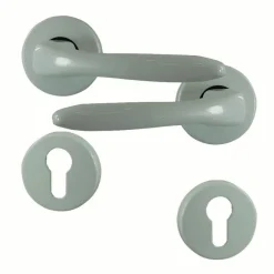 New Poignée de porte sur rosace vars alu blanc cylindre