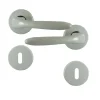Outlet Poignée de porte sur rosace vars alu blanc serrure