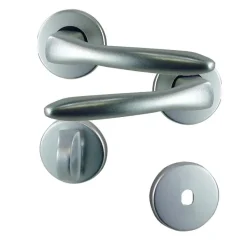 Poignée de porte sur rosace vars alu argent conda/deconda