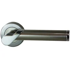 New Poignée de porte sur rosace victoria zamak/acier satiné