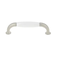 Best Poignée entraxe 96 mm porcelaine blanc/nickel mat x2