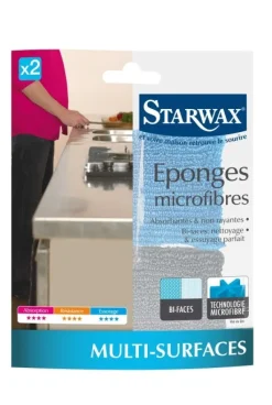 Hot STARWAX Éponge microfibre bi-faces multisurfaces (x2)