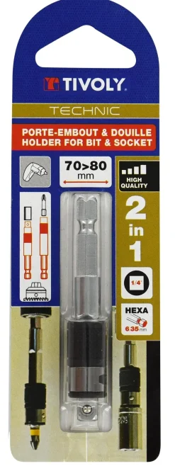 Sale TIVOLY Porte-embout, douille pour vissage hexa 6,35, douilles F 1/4
