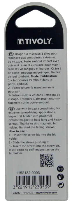Hot TIVOLY Porte-embout impact aimanté pour vis longue et lourde
