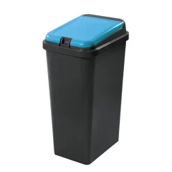 Best Poubelle recyclage bido 45l base noir couvercle bleu