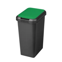 Clearance Poubelle recyclage touch and lift 45l noir couvercle vert