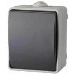 Outlet Poussoir IP54 Aquae bicolore gris