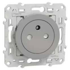 Outlet SCHNEIDER Prise affleurante 2 pôles + terre Odace alu