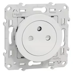 Outlet SCHNEIDER Prise affleurante 2 pôles + terre Odace blanc