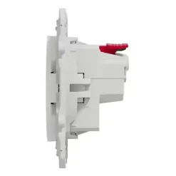 Outlet SCHNEIDER Prise affleurante 2 pôles + terre Odace blanc